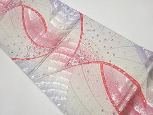 リサイクル　抽象孔雀模様織出し袋帯